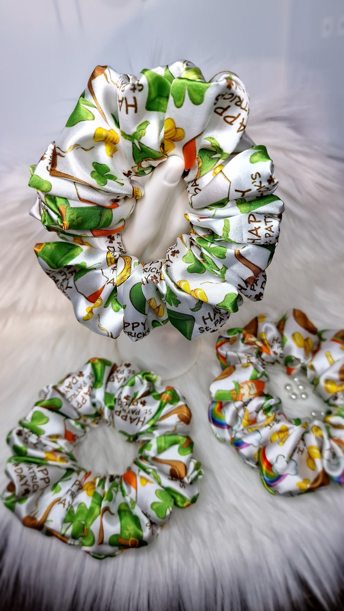 Satin Scrunchie St. Patrick’s Day Clover