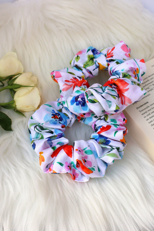 Cotton Scrunchie - Summer Gardens Floral
