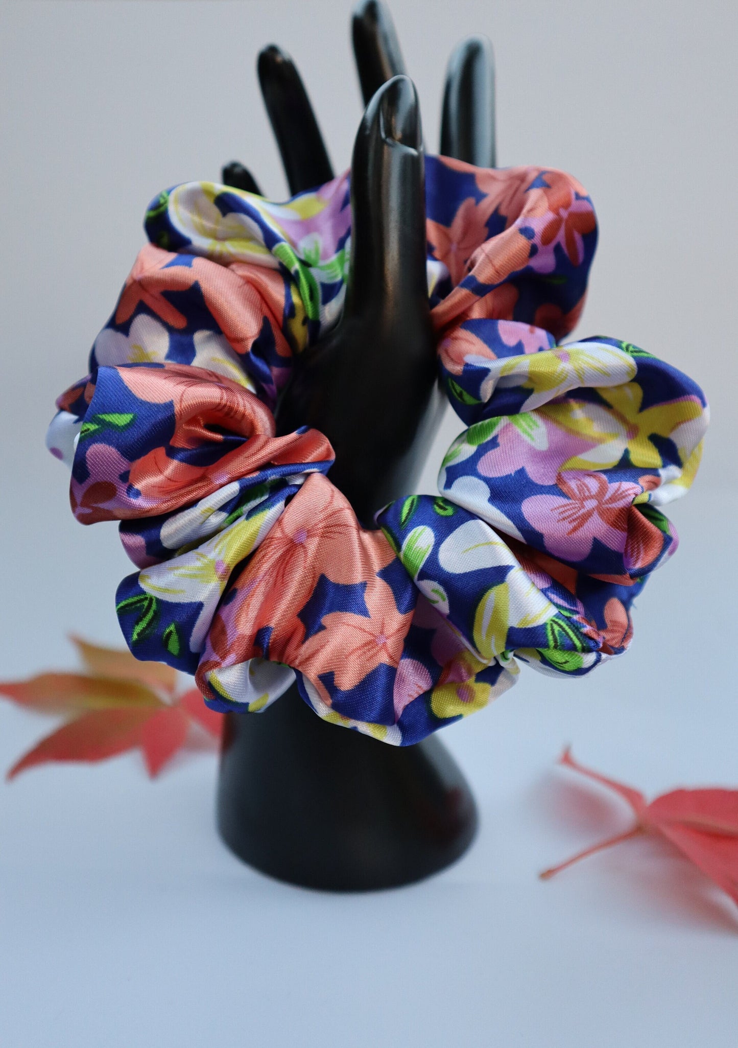 Satin Scrunchie  - flowers print