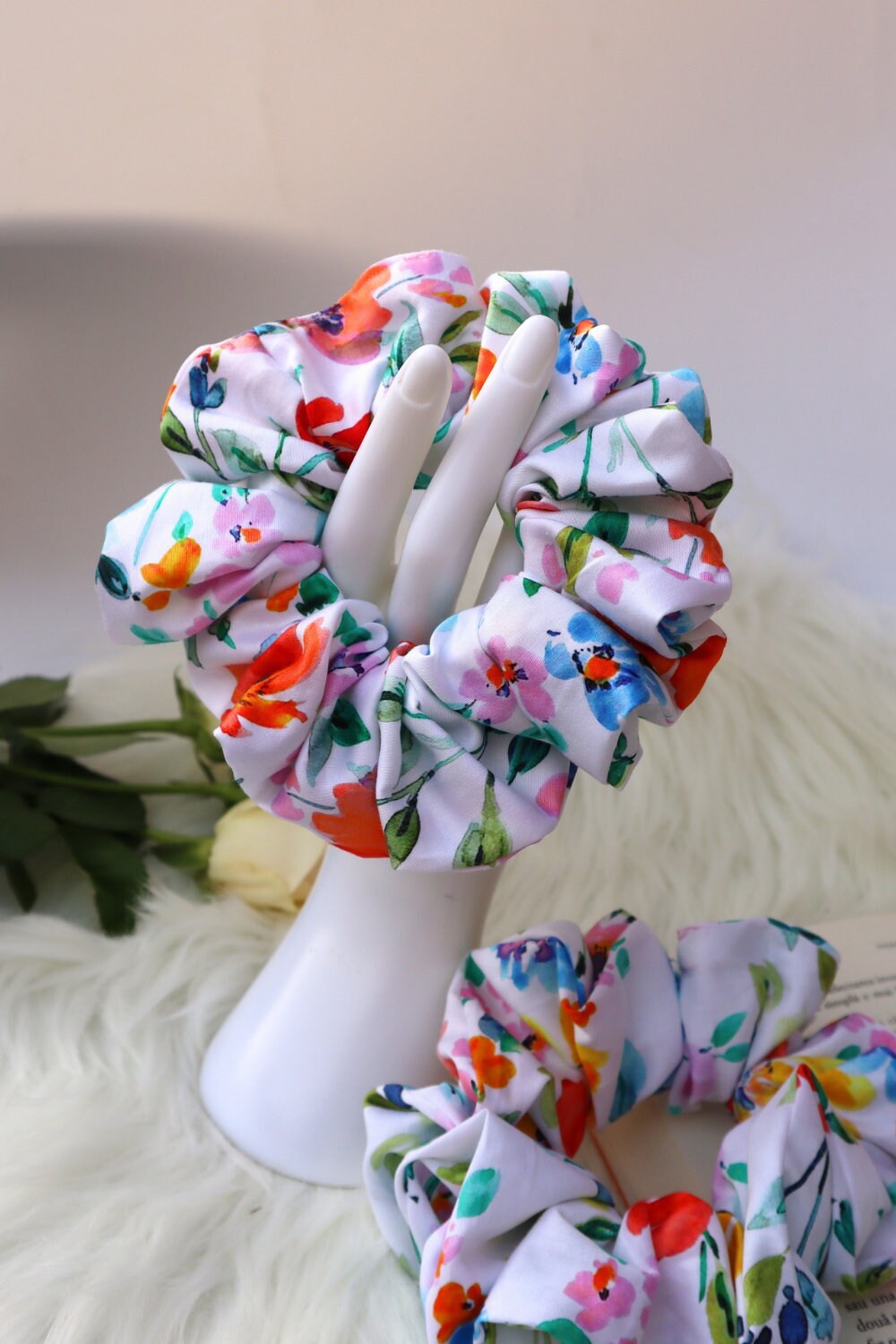 Cotton Scrunchie - Summer Gardens Floral