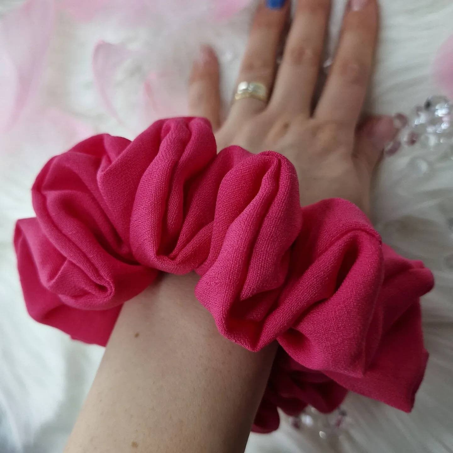 Hair Scrunchie - Wild Watermelon pink