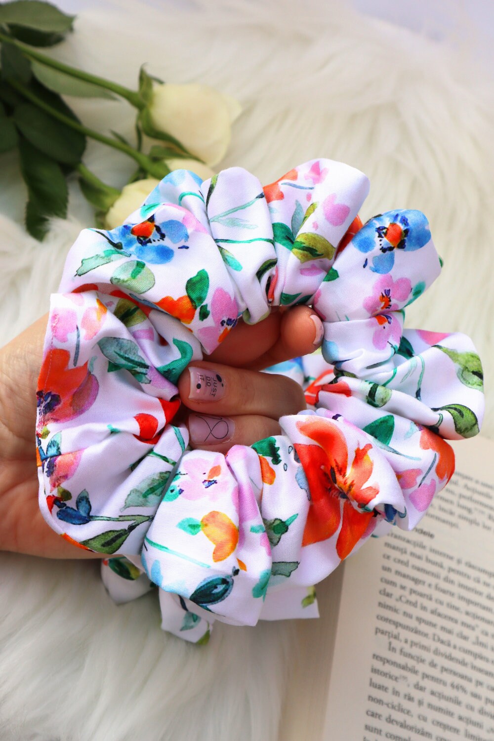Cotton Scrunchie - Summer Gardens Floral