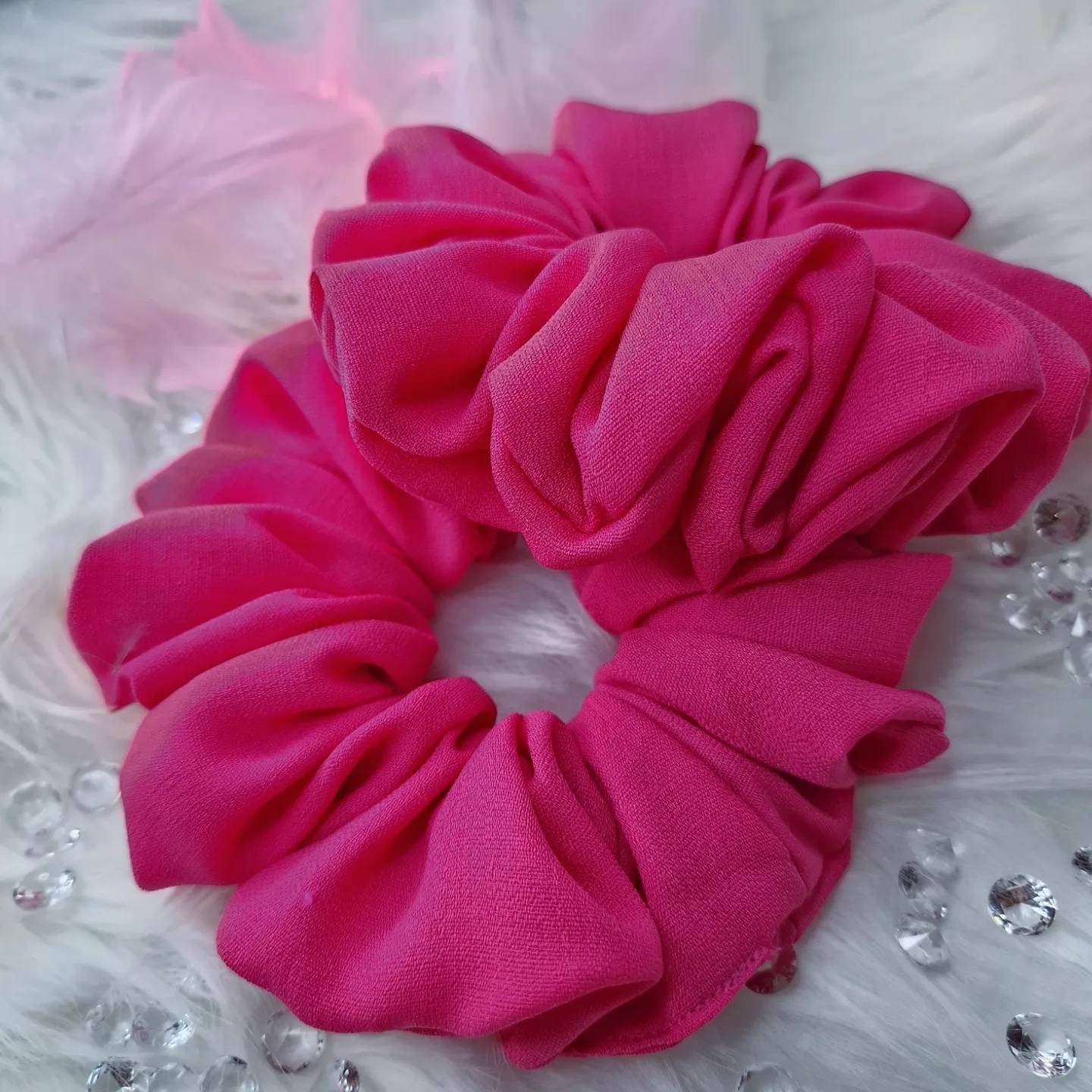 Hair Scrunchie - Wild Watermelon pink