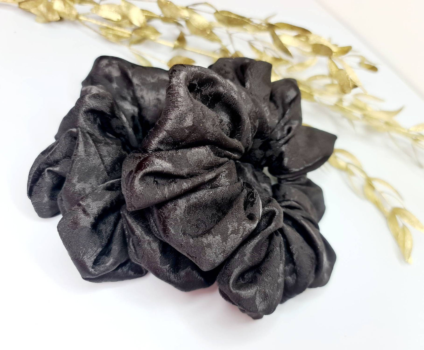 Hair Scrunchie – Black Floral