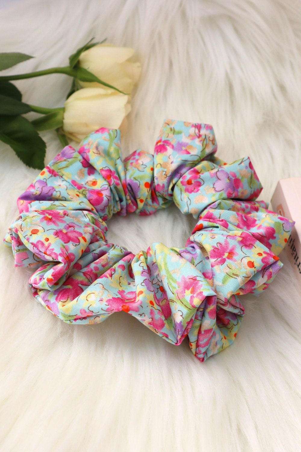Cotton Scrunchie -  Rose & Hubble Poplin - Sky Blue