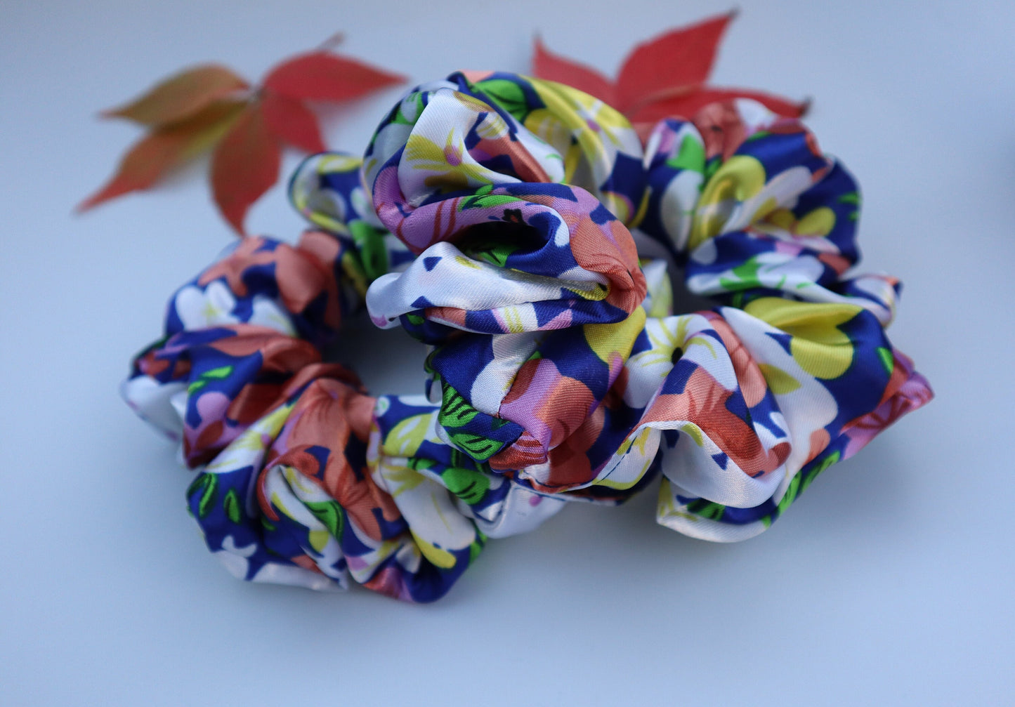Satin Scrunchie  - flowers print