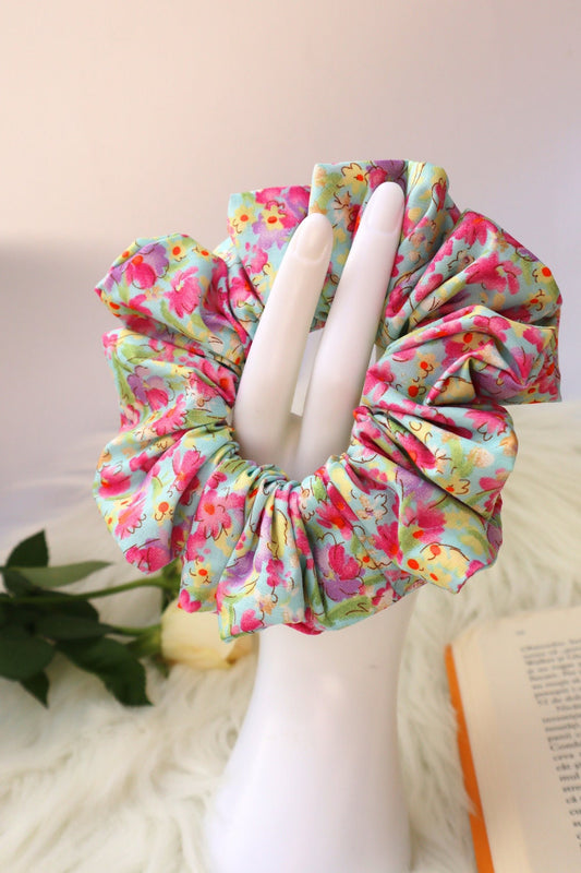 Cotton Scrunchie -  Rose & Hubble Poplin - Sky Blue