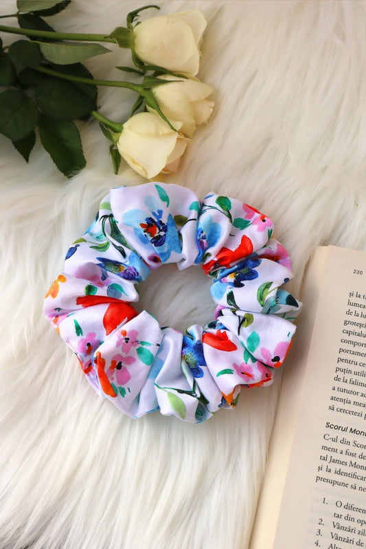 Cotton Scrunchie - Summer Gardens Floral