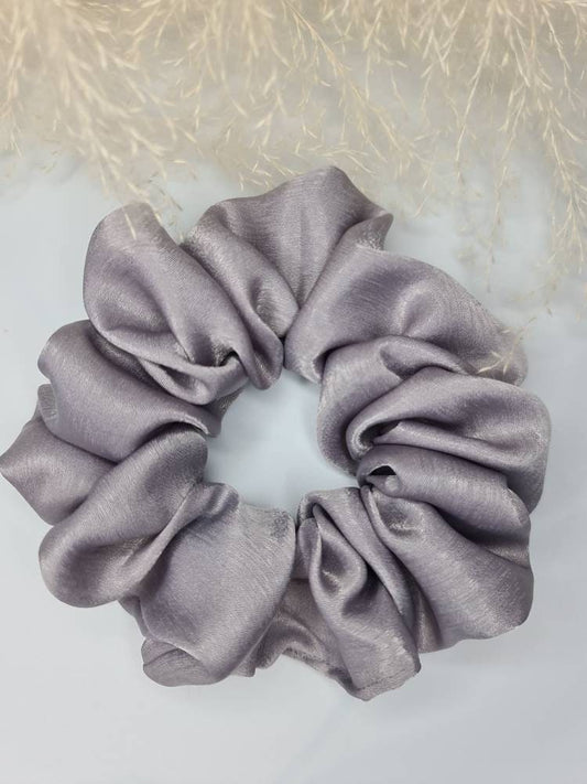 Velvet Touch Satin Scrunchie - Silver