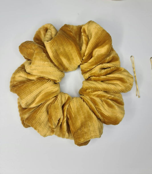 Corduroy Scrunchie - Soft Velvet curry