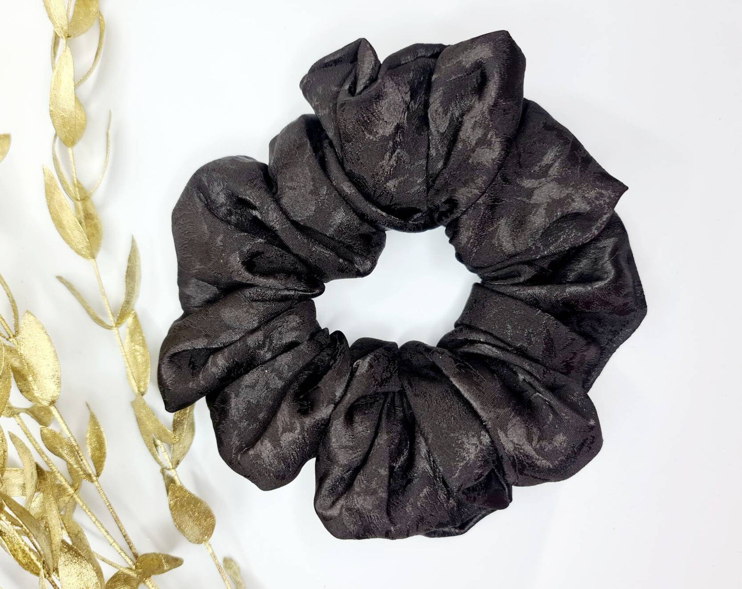 Hair Scrunchie – Black Floral