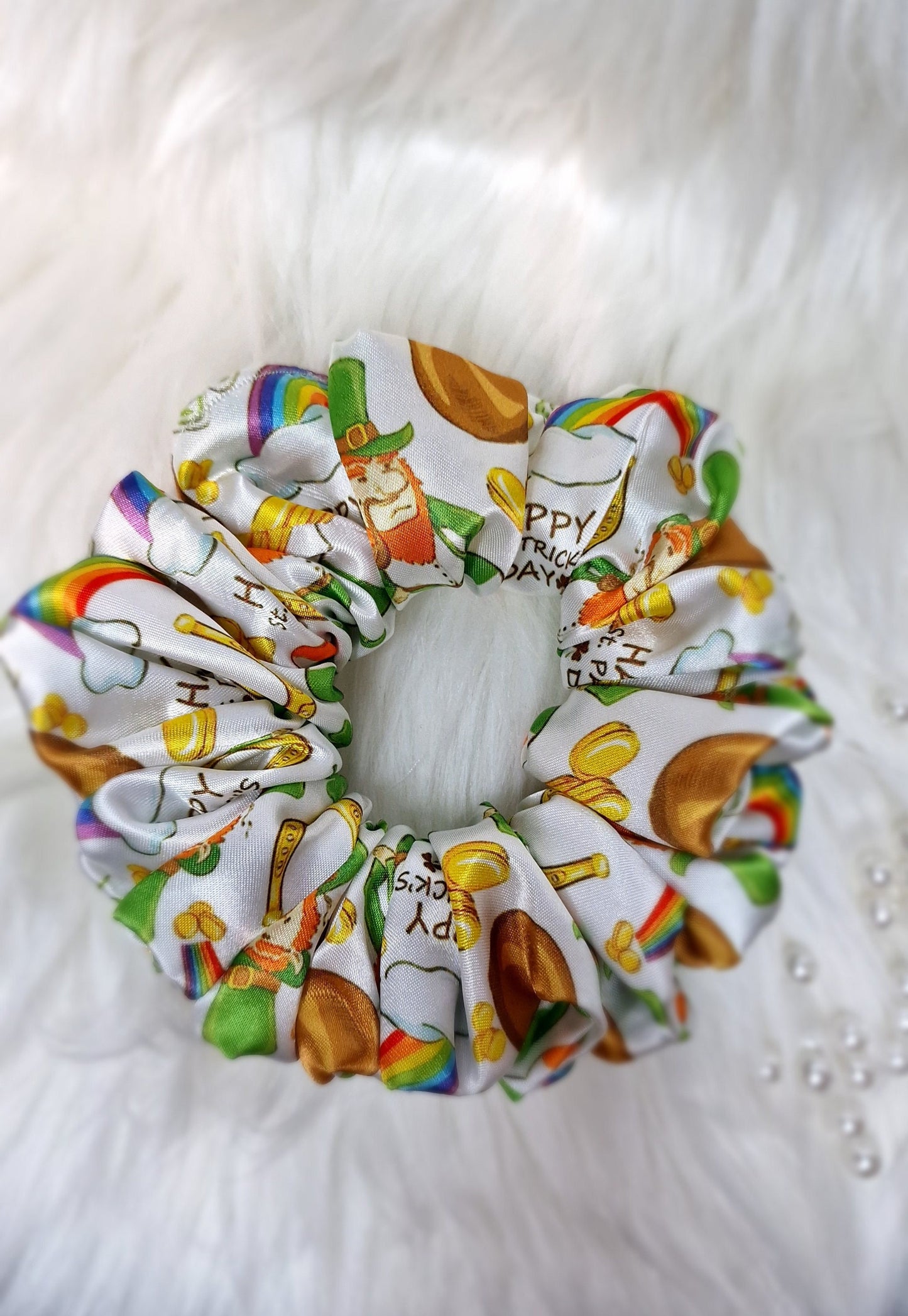 Satin Scrunchie St. Patrick’s Day Clover