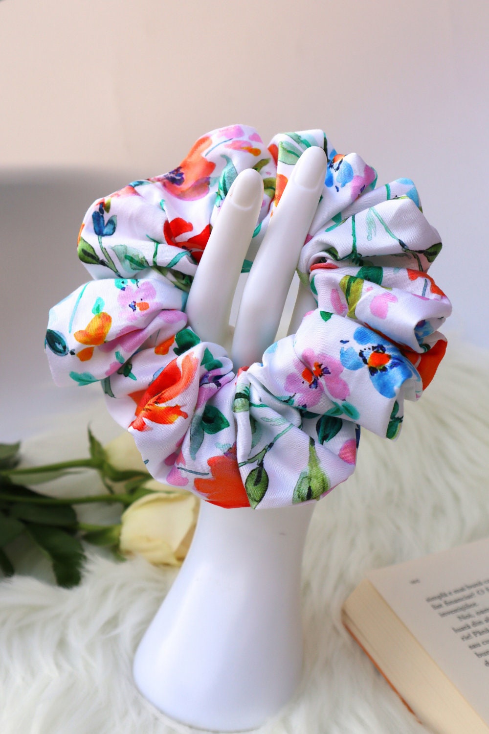Cotton Scrunchie - Summer Gardens Floral