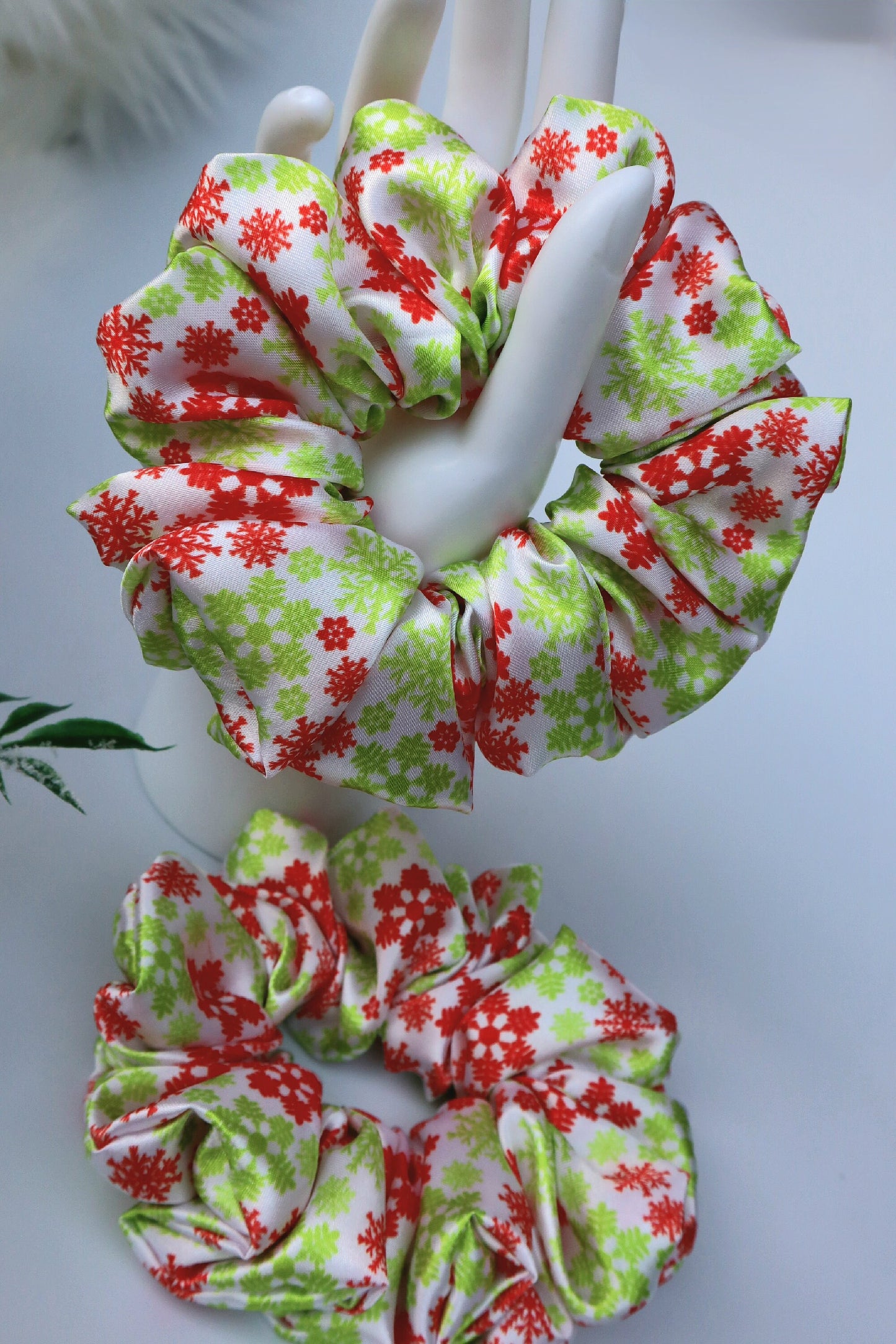Satin Scrunchie - Christmas green