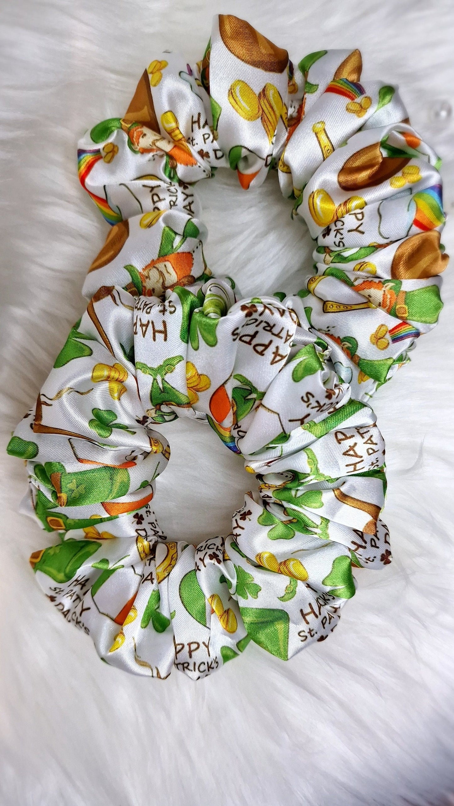 Satin Scrunchie St. Patrick’s Day Clover