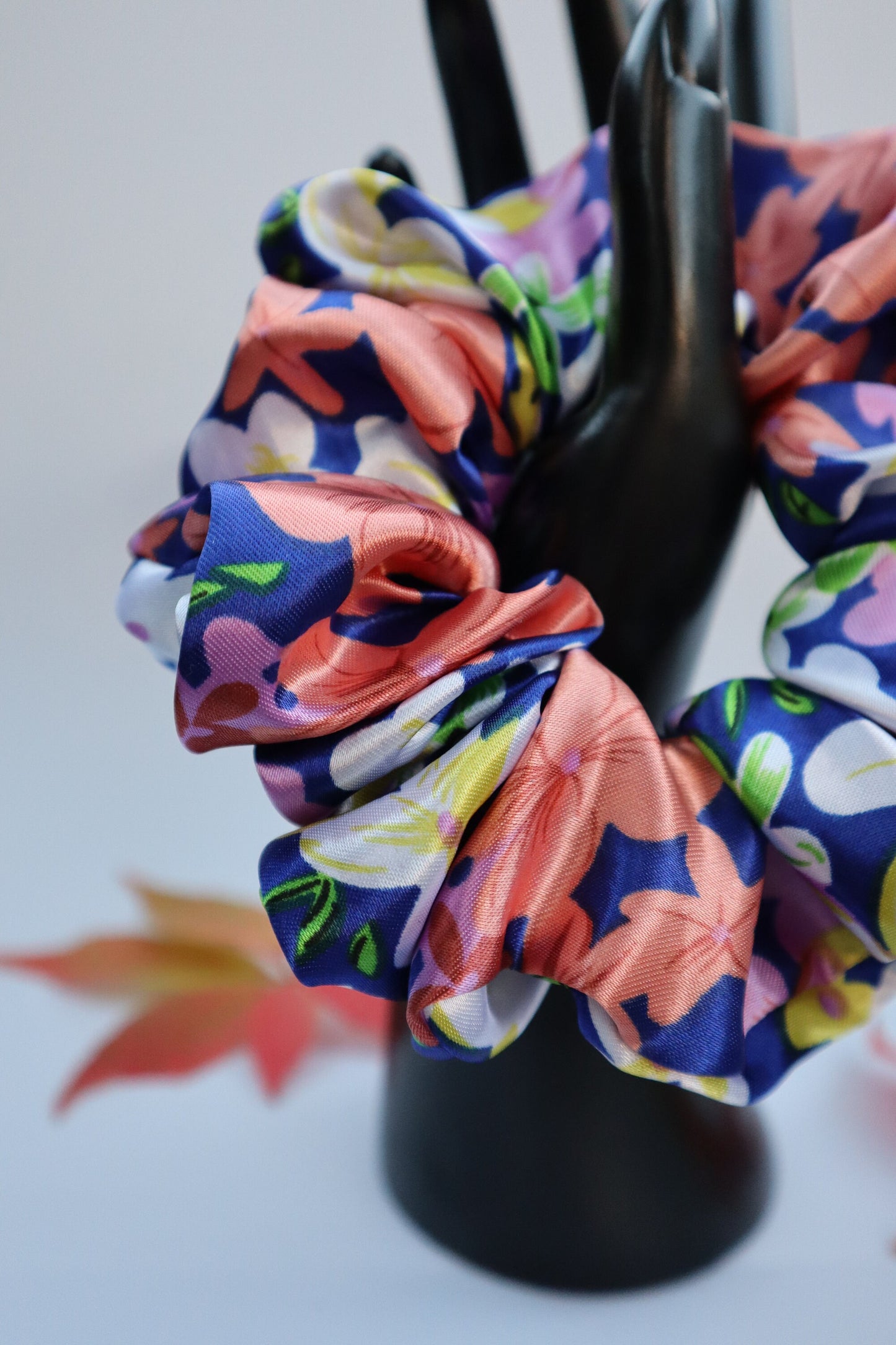 Satin Scrunchie  - flowers print