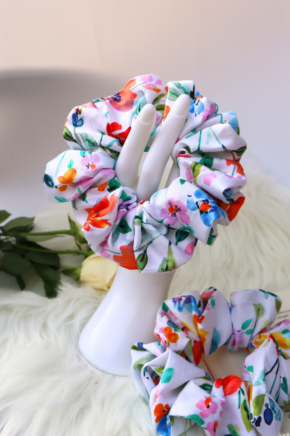 Cotton Scrunchie - Summer Gardens Floral