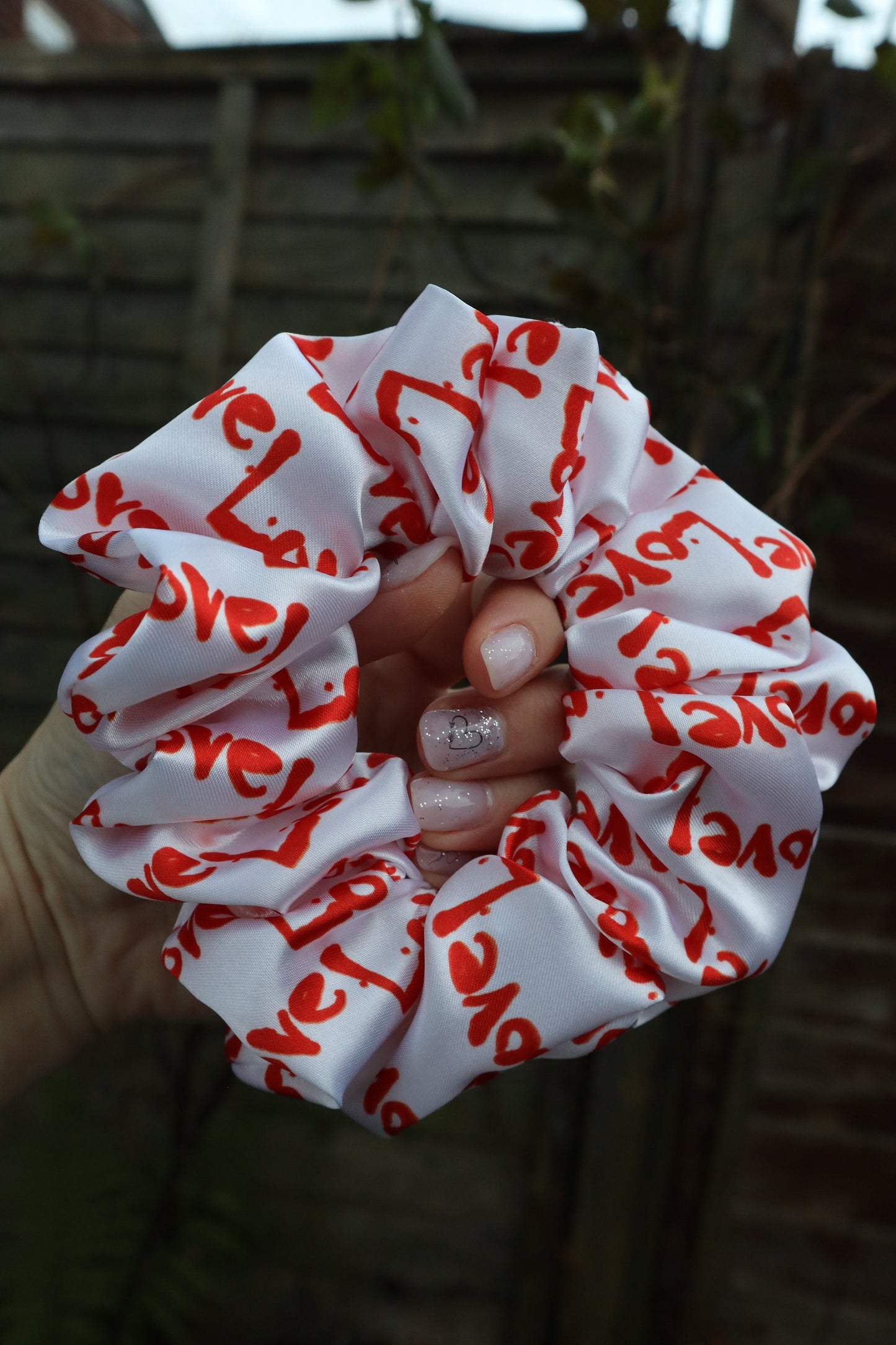 Satin Scrunchie - Love Hearts