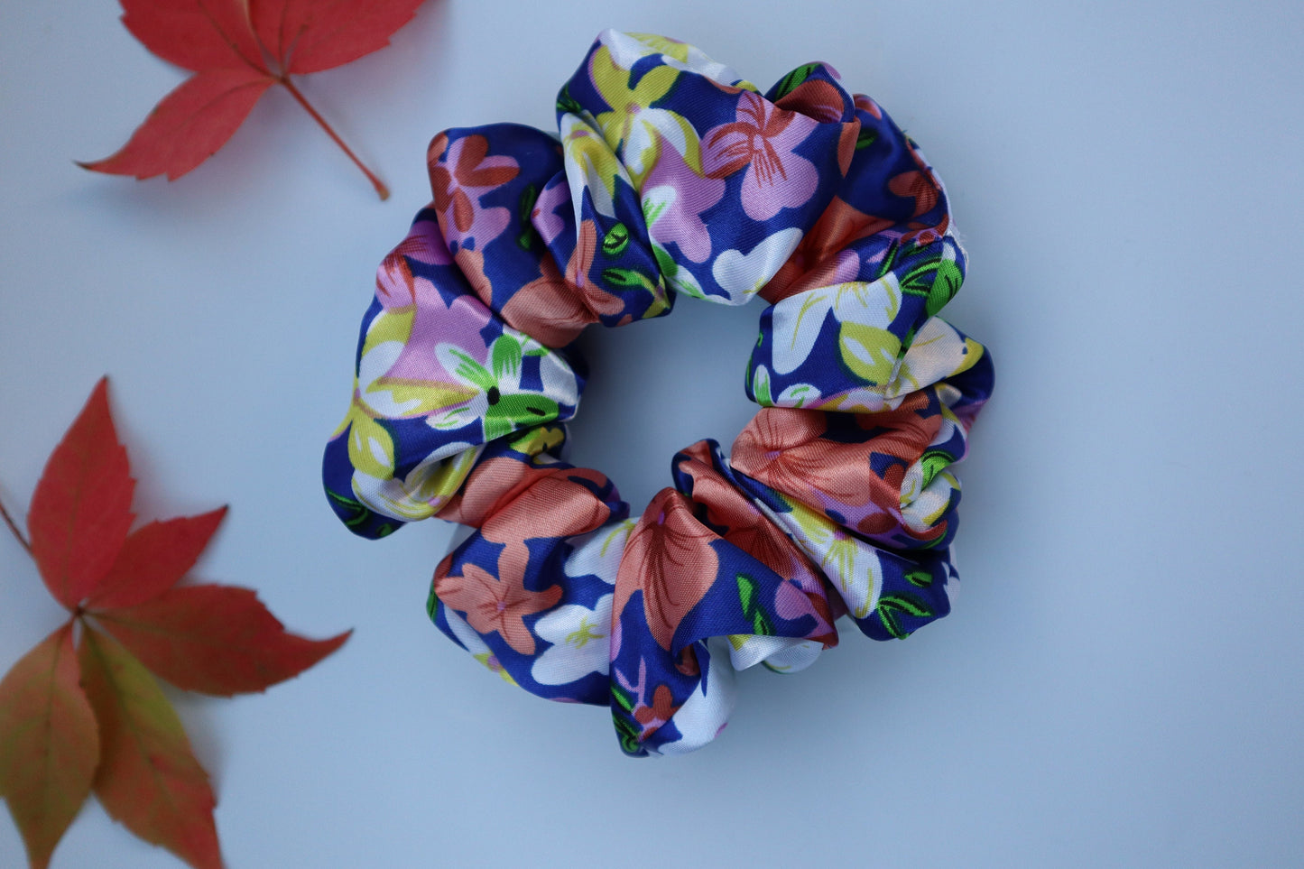 Satin Scrunchie  - flowers print