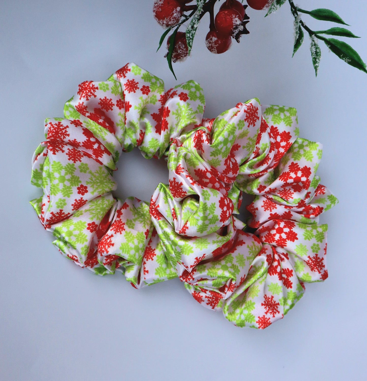 Satin Scrunchie - Christmas green