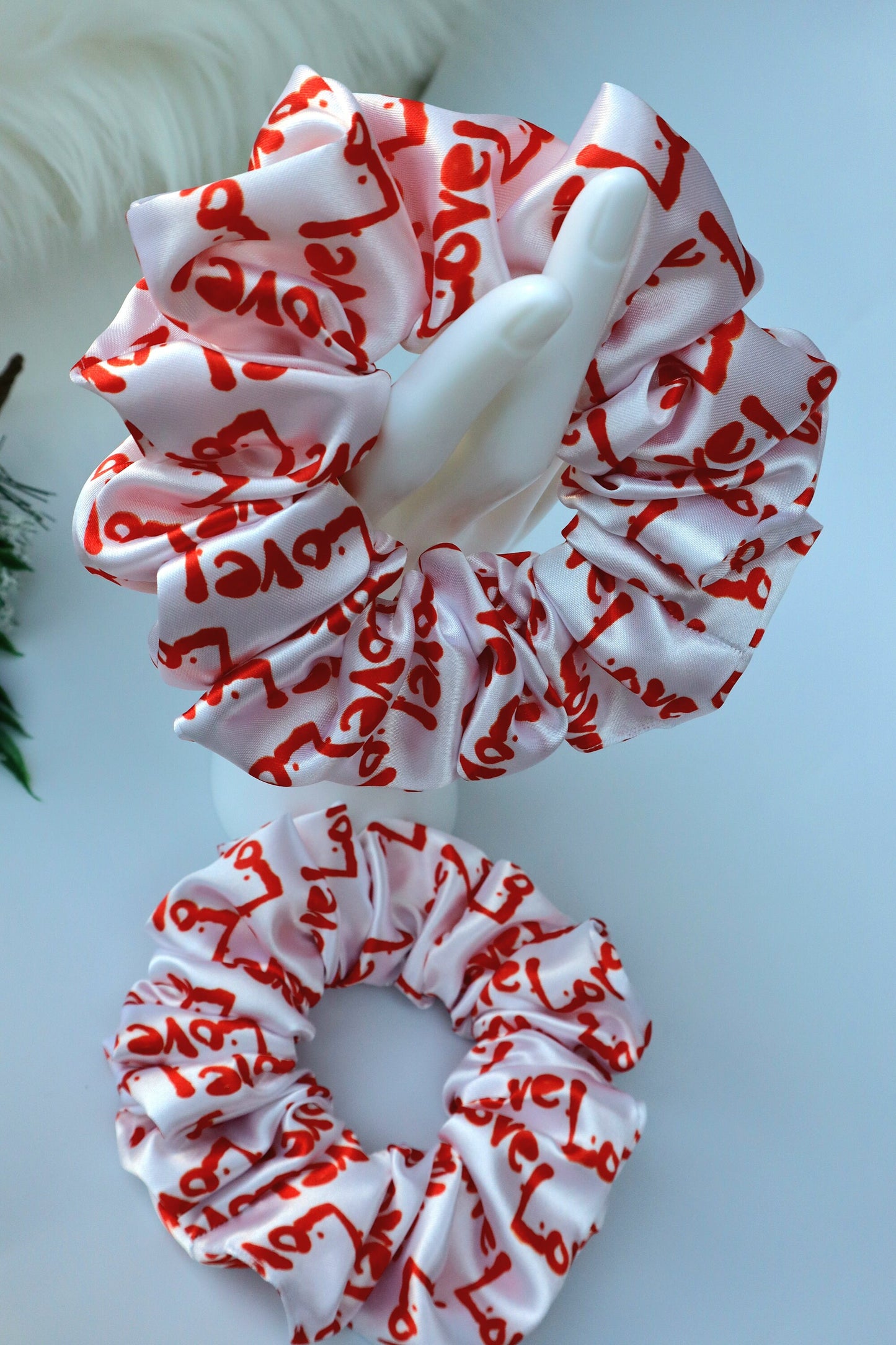Satin Scrunchie - Love Hearts